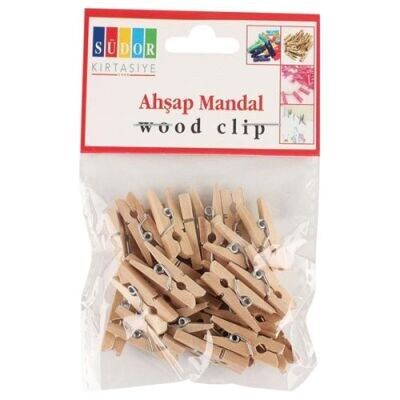 SÜDOR AHŞAP MANDAL 3,5CM 20Lİ
