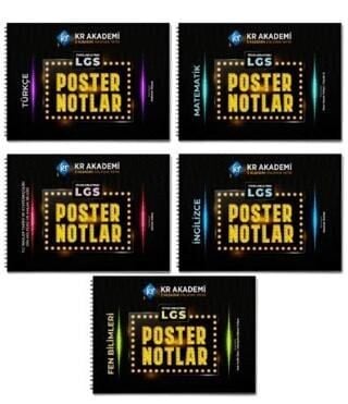 KR AKADEMİ 8.SINIF LGS POSTER NOTLAR SETİ 5 Lİ