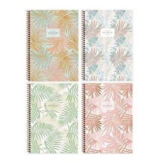 Keskin A4 80 Yp.Düz Karton Kp.Spr.La Plume Leaves Defter