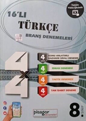 ZEKA KÜPÜ 8.SINIF TÜRKÇE 16 LI PİSAGOR DENEME