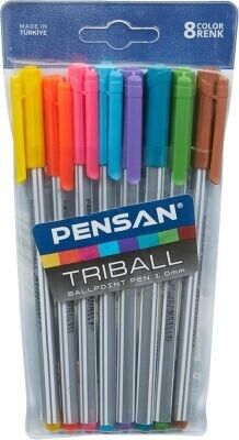 TÜKENMEZ PENSAN TRİBALL RENKLİ 8 Lİ SET