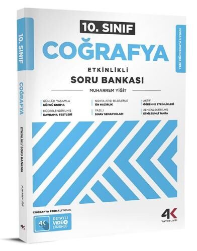 4K 10.SINIF COĞRAFYA ETKİNLİKLİ SORU BANKASI (25-26)