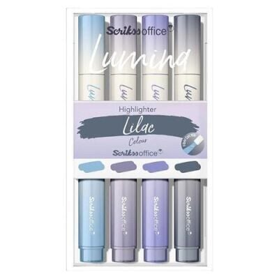 SCRIKSS LUMINA FOSFORLU KALEM LILAC MOR 4 LÜ SET