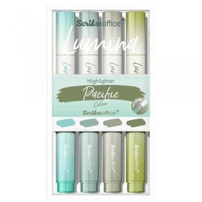 SCRIKSS LUMINA FOSFORLU KALEM PACIFIC YEŞİL 4 LÜ SET