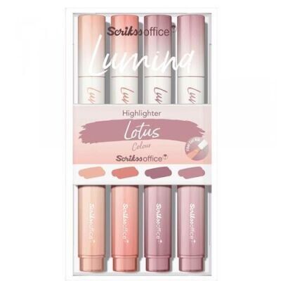 SCRIKSS LUMINA FOSFORLU KALEM LOTUS PEMBE 4 LÜ SET
