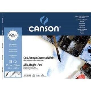 CANSON ÇOK AMAÇLI  BLOK 15YP 25*35 CM 200GR
