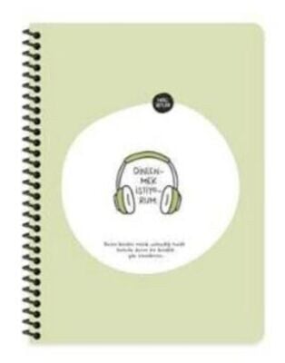 Hisli Şeyler 16,5*22,5  80Yp.Kar.Stickerli Defter - Dinlenmek İstiyorum