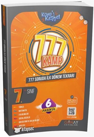 GÜNAY 7.SINIF İLK DÖNEM KAMP KİTABI (777 KAMP) (24-25)