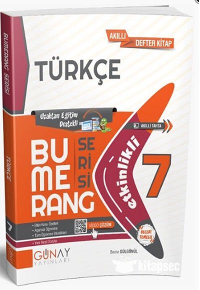 GÜNAY 7.SINIF TÜRKÇE BUMERANG EKİNLİKLİ KİTAP