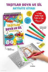 TAŞITLAR-BOYA VE SİL AKTİVİTE KİTABI-3 YAŞ +