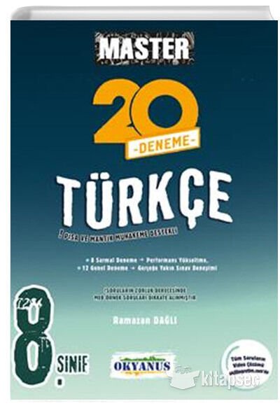 OKYANUS 8.SINIF TÜRKÇE MASTER 20 DENEMESİ